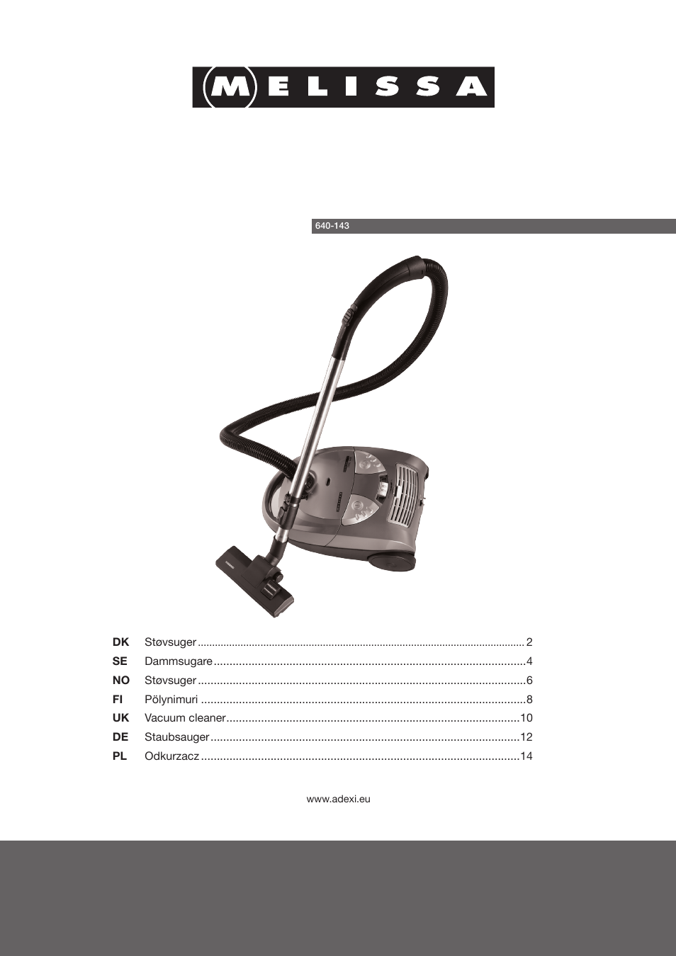 Melissa 640-143 User Manual | 16 pages