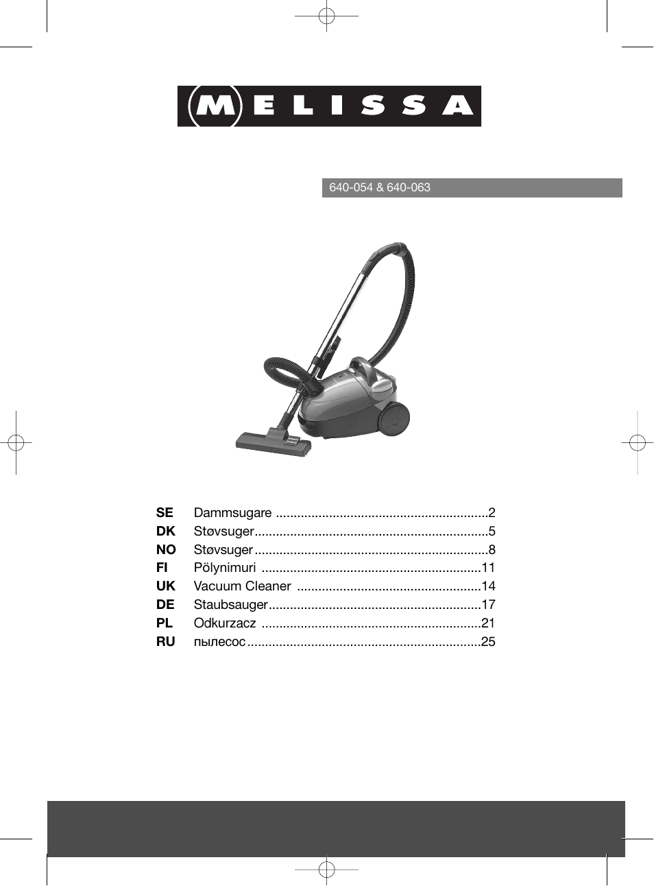 Melissa 640-063 User Manual | 30 pages