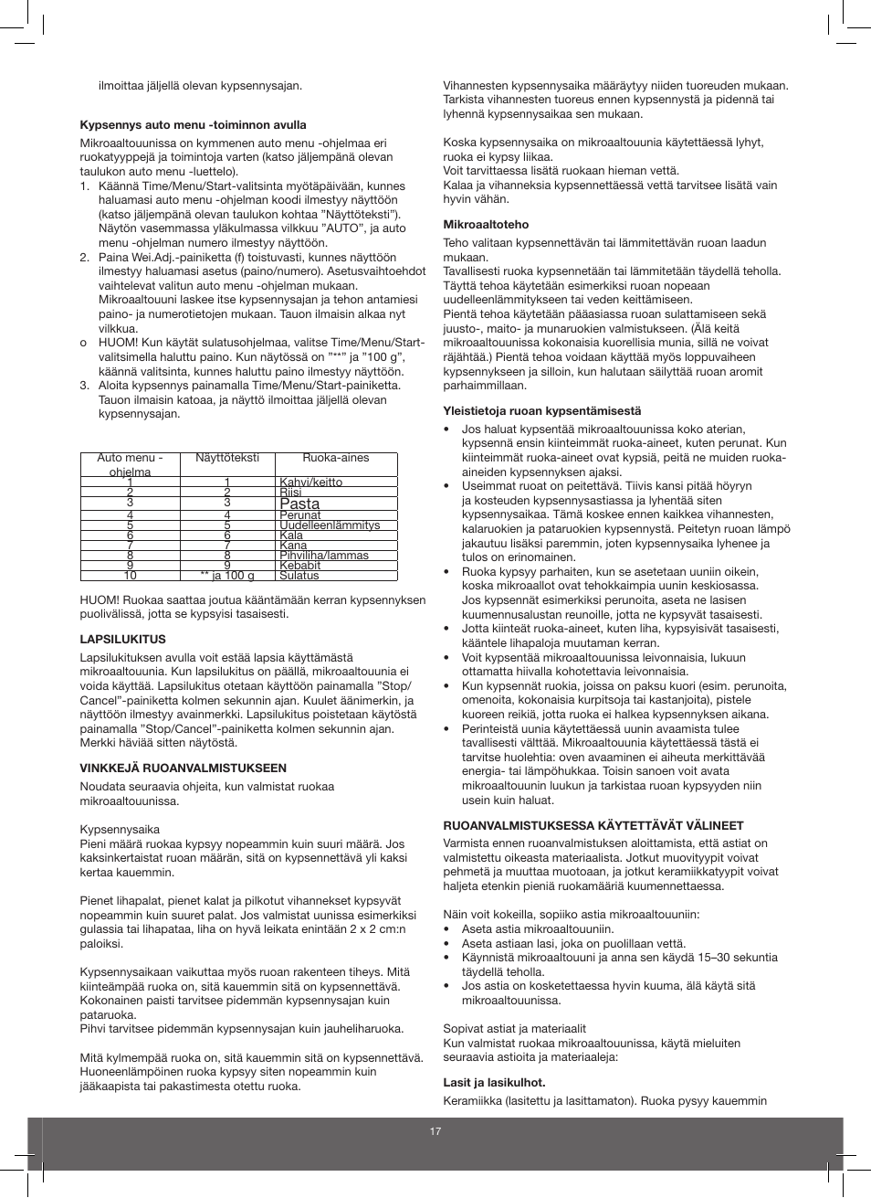 Pasta | Melissa 753-095 User Manual | Page 17 / 34