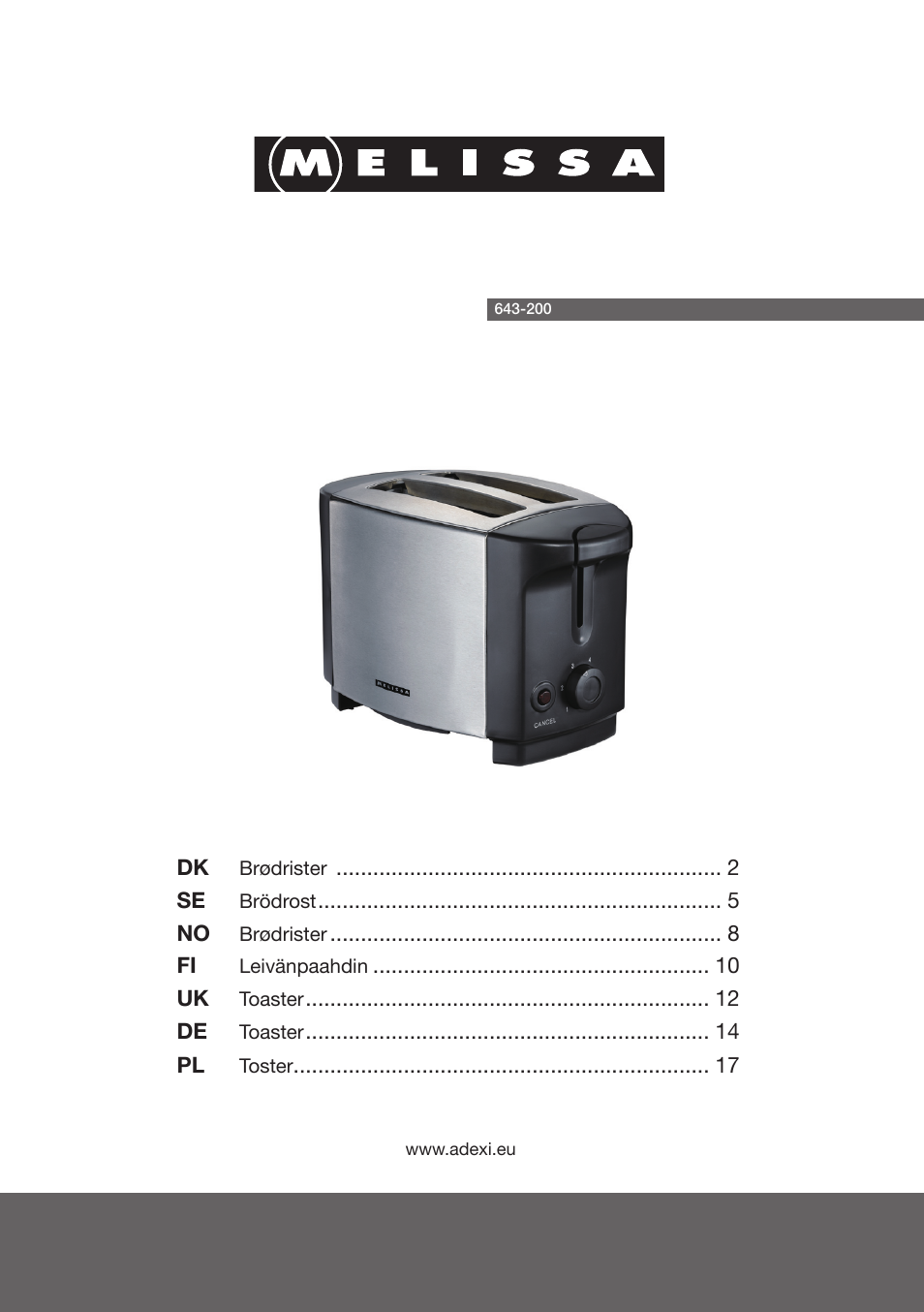 Melissa 643-200 User Manual | 20 pages