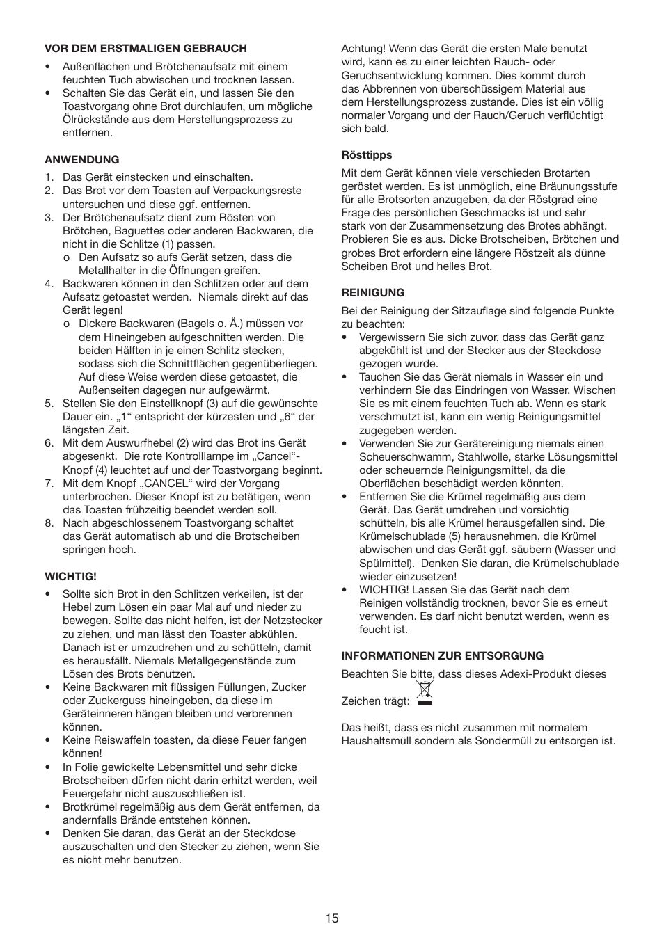 Melissa 643-200 User Manual | Page 15 / 20