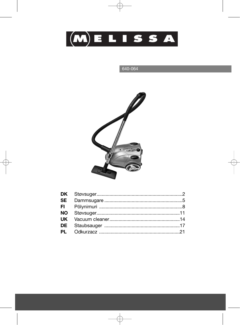 Melissa 640-064 User Manual | 24 pages