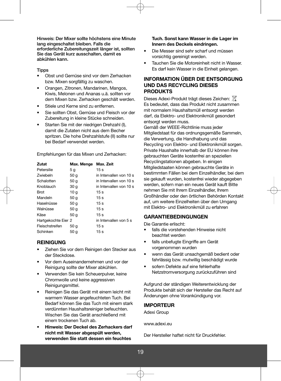 Melissa 646-036 User Manual | Page 19 / 27