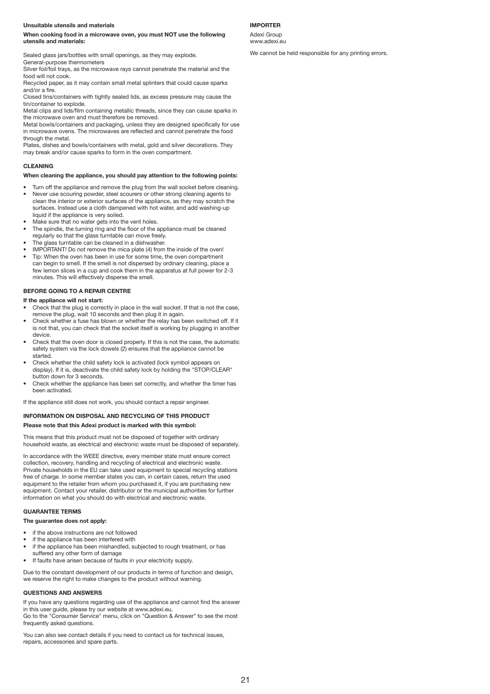 Melissa 753-134 User Manual | Page 21 / 30