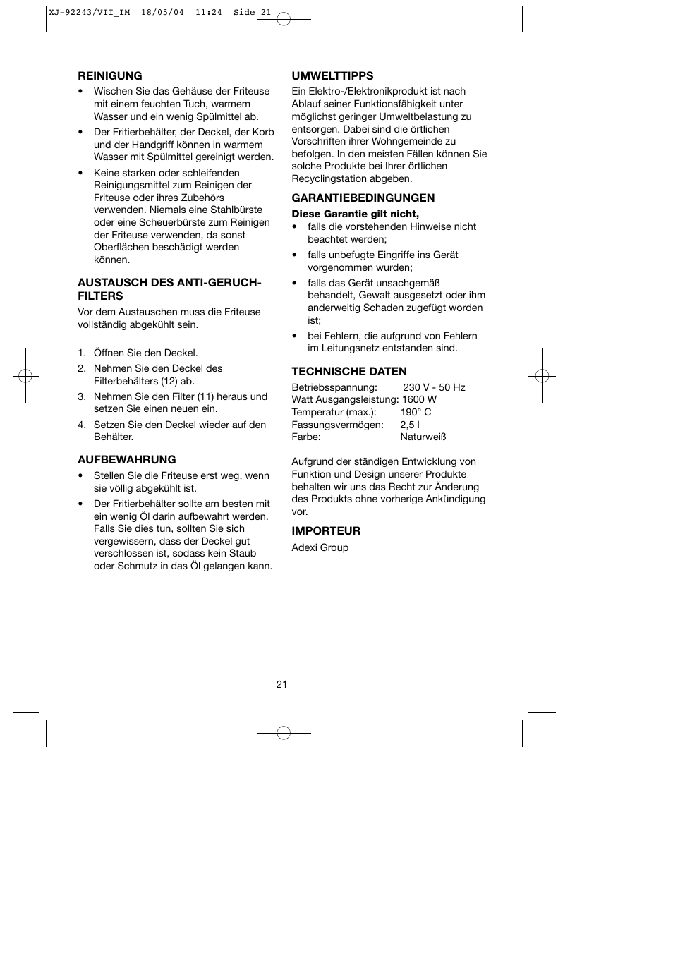 Melissa idel line 743-193 User Manual | Page 21 / 25