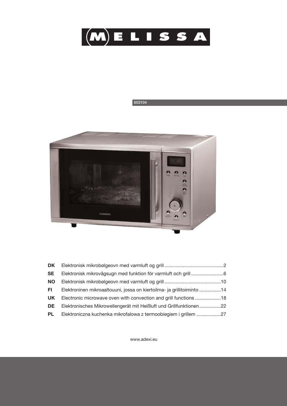 Melissa 653104 User Manual | 33 pages