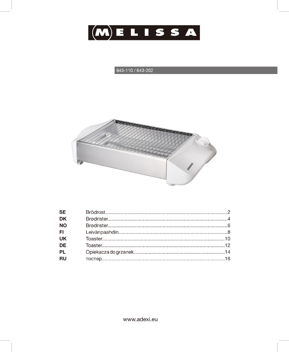 Melissa 643-202 User Manual | 17 pages