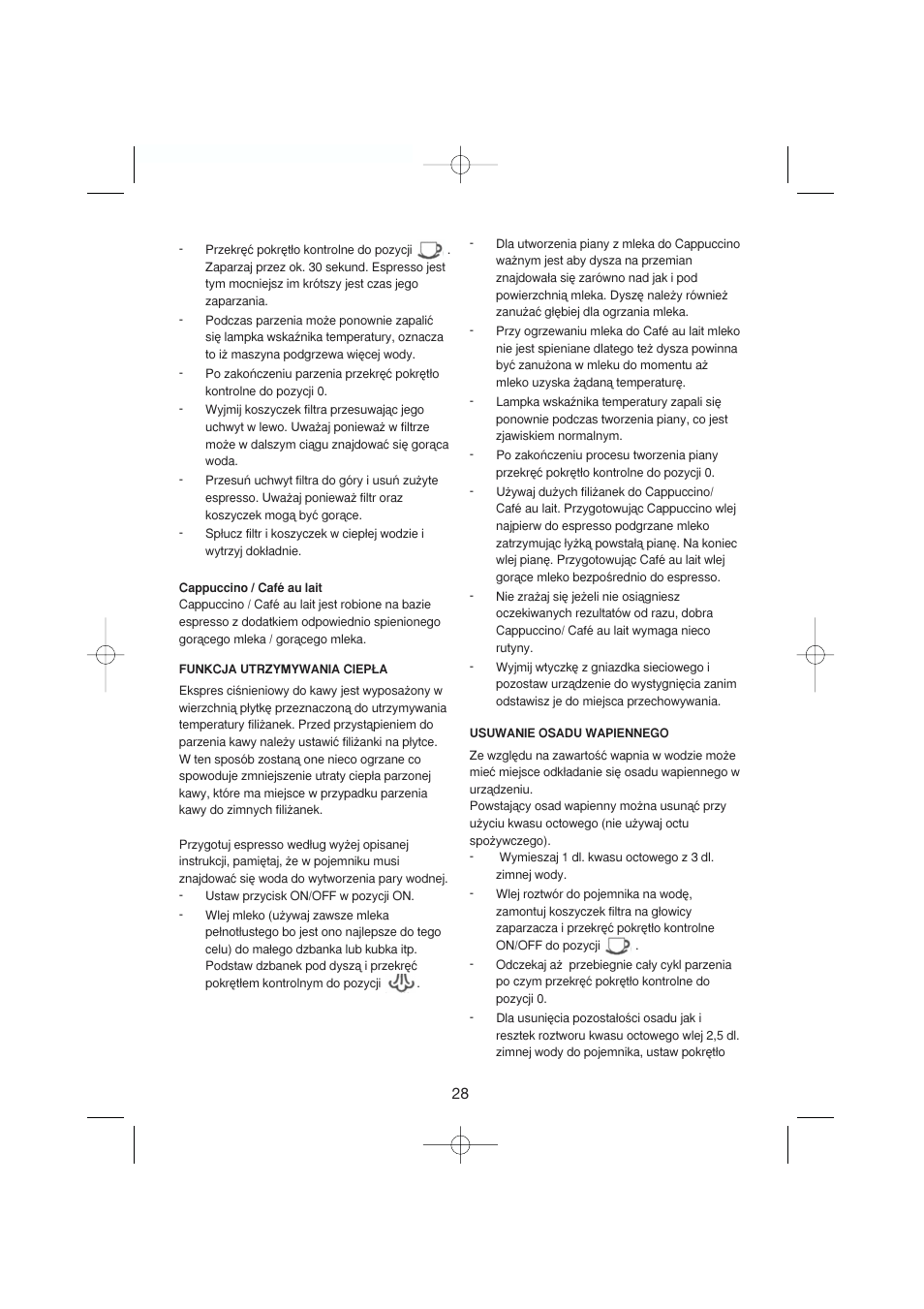 Melissa Espresso/Cappucino 245-007 User Manual | Page 28 / 33