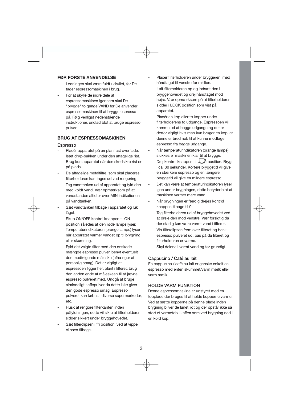 Melissa Espresso/Cappucino 245-007 User Manual | Page 3 / 33