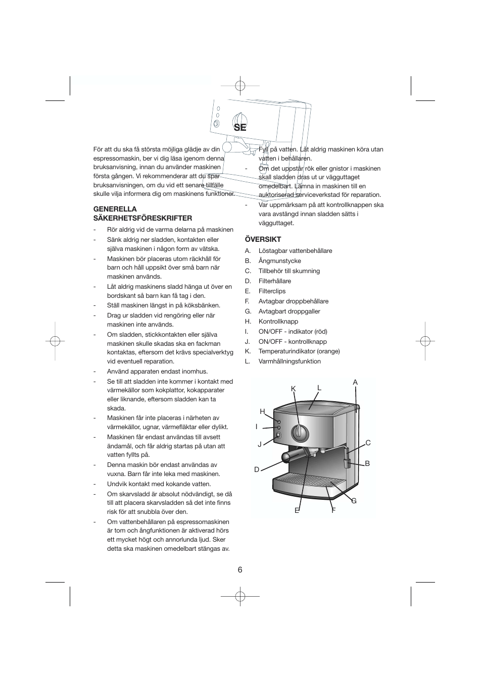 Melissa Espresso/Cappucino 245-007 User Manual | Page 6 / 33