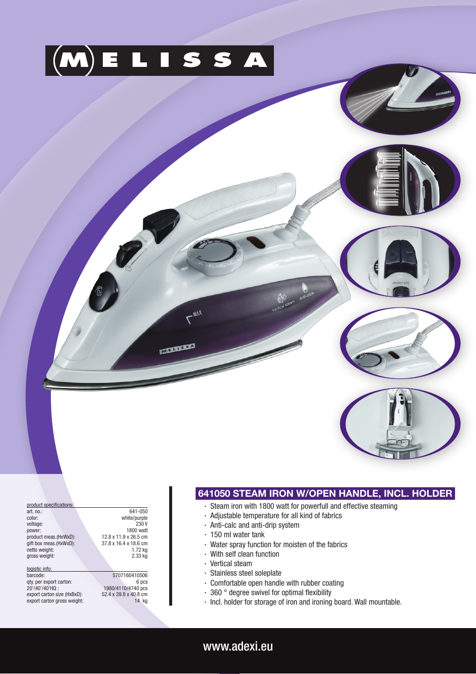 Melissa 641050 User Manual | 1 page