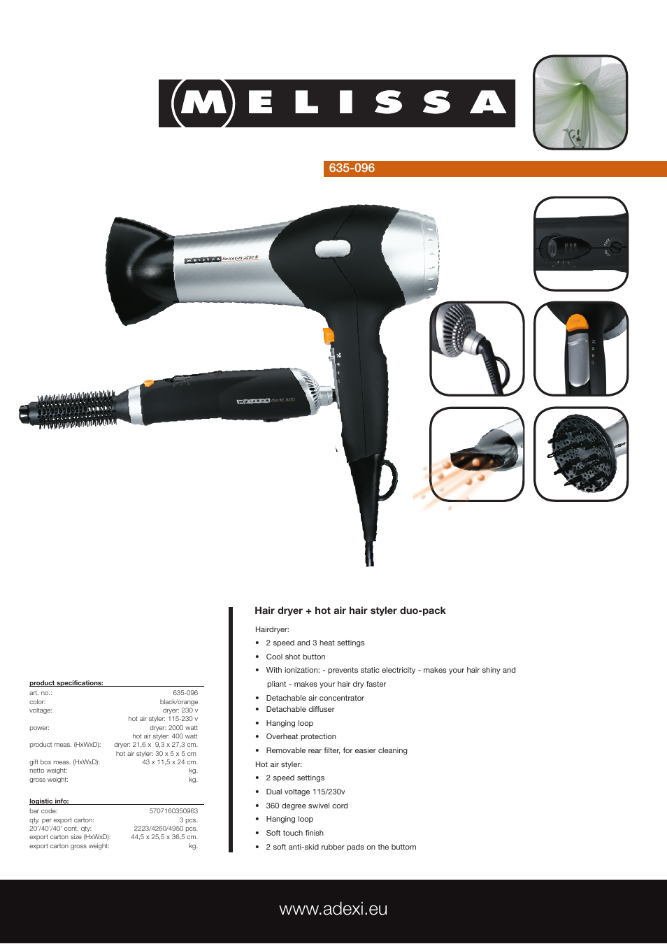 Melissa 635-096 User Manual | 1 page