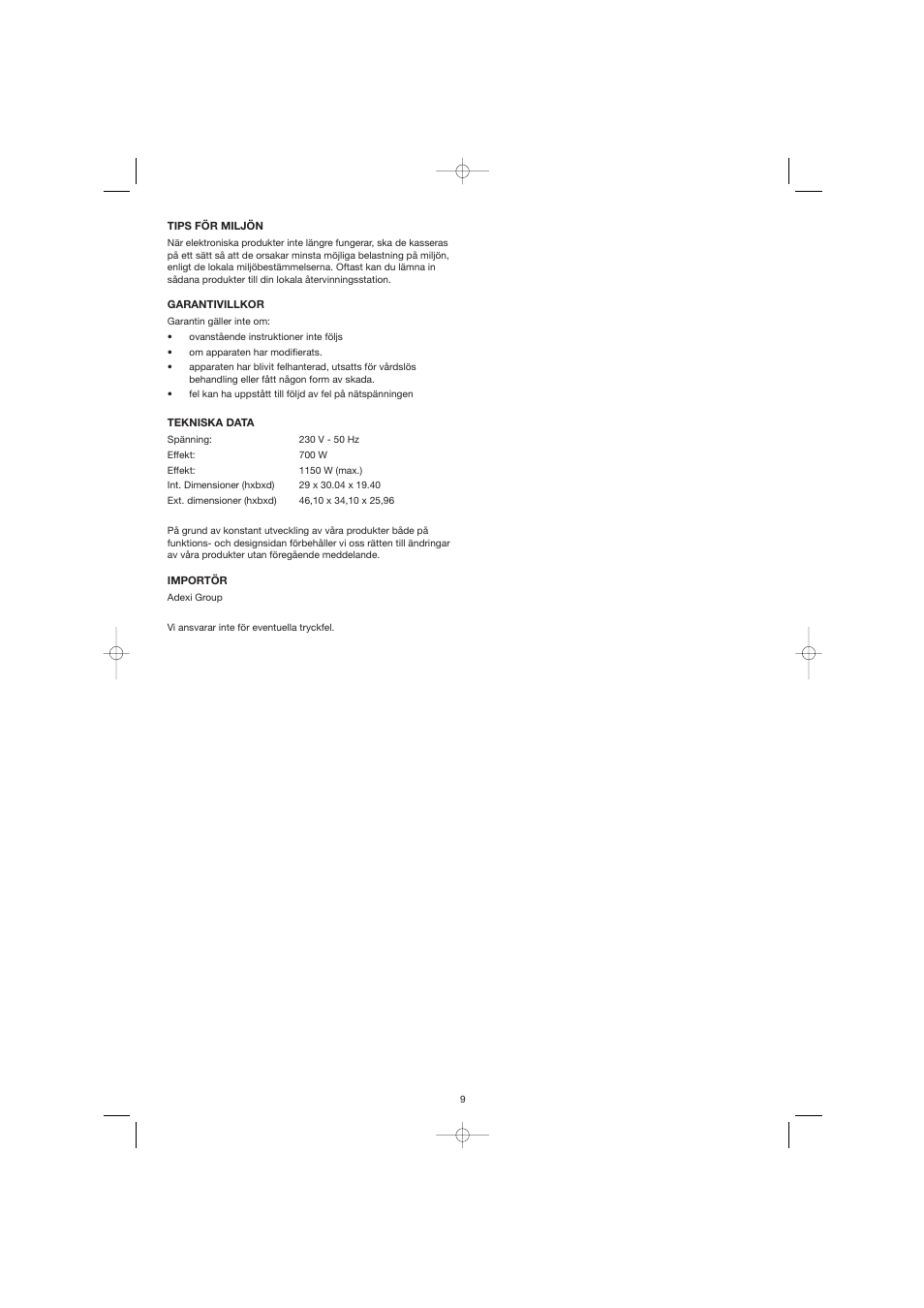 Melissa ide line 753-076 User Manual | Page 9 / 25