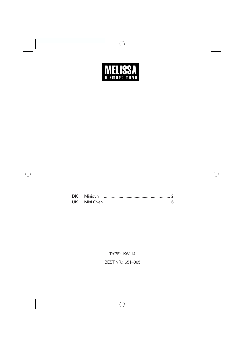 Melissa KW 14 User Manual | 9 pages