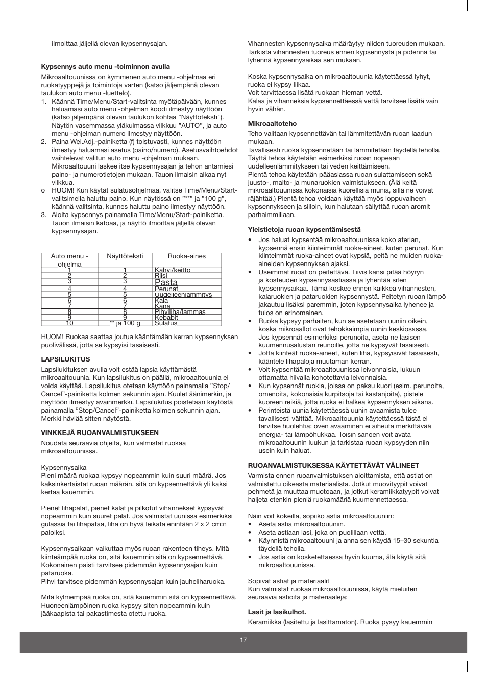 Pasta | Melissa 653-089 User Manual | Page 17 / 34