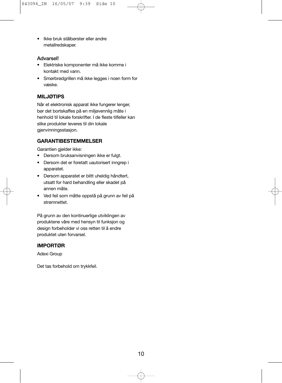 Melissa 643-096/106 User Manual | Page 10 / 26