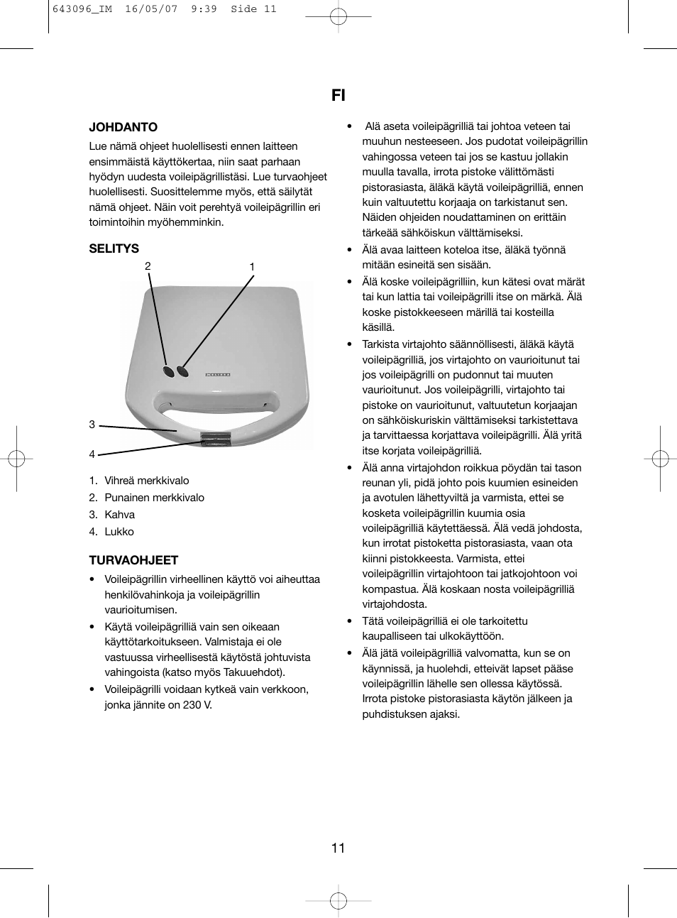 Melissa 643-096/106 User Manual | Page 11 / 26