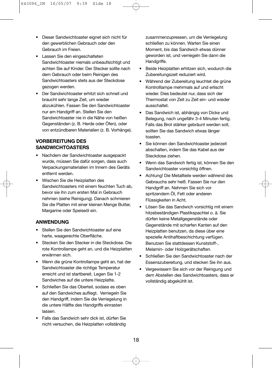 Melissa 643-096/106 User Manual | Page 18 / 26