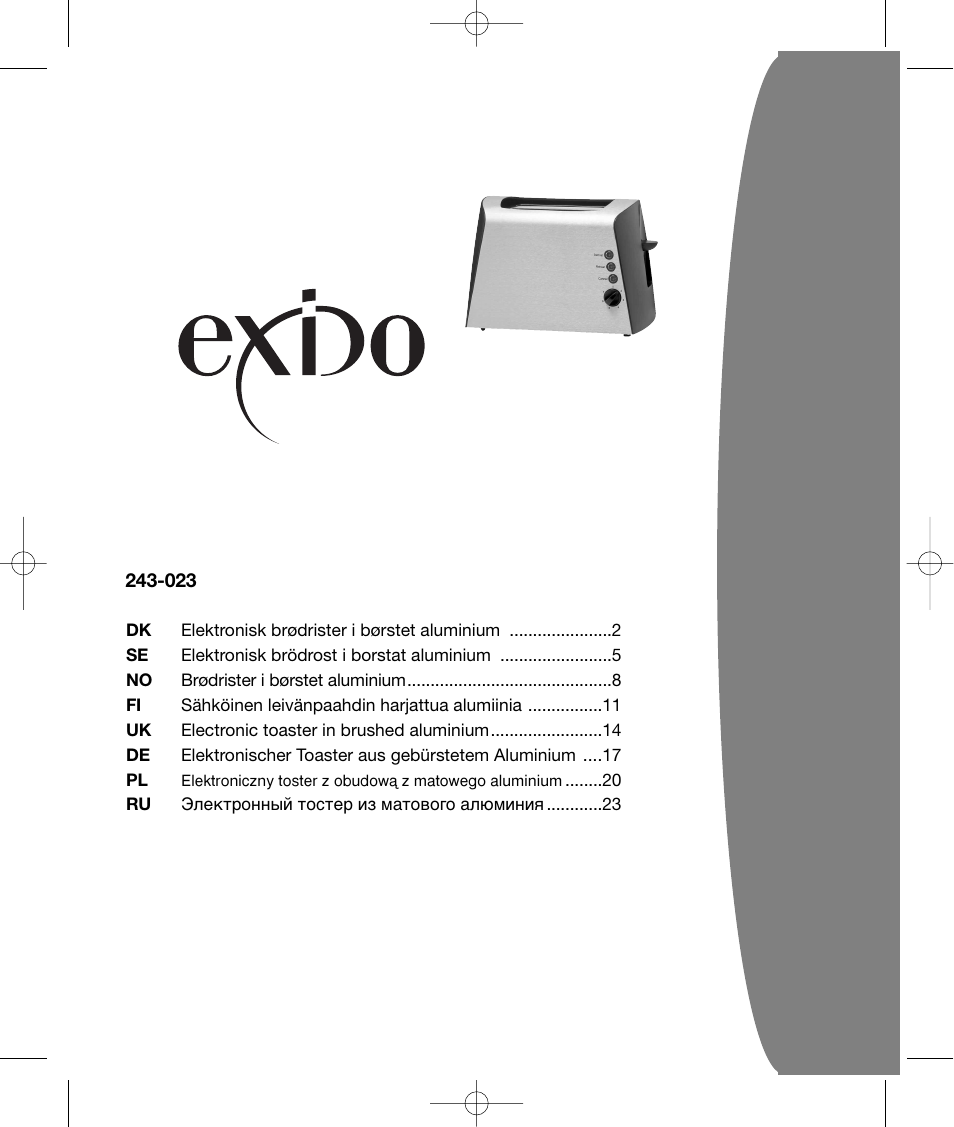 Melissa Exido 243-023/034 User Manual | 26 pages