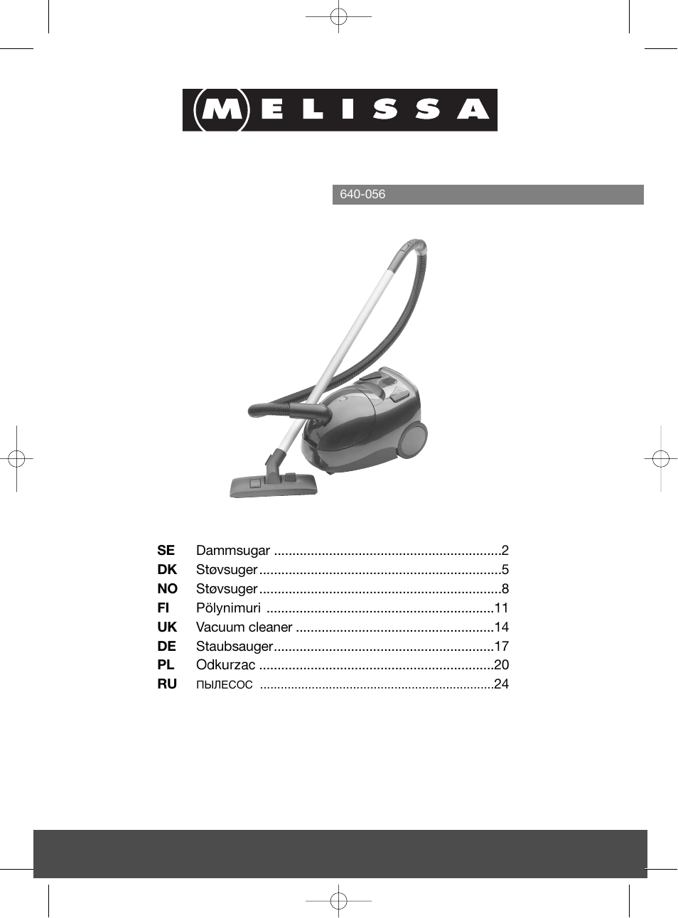 Melissa 640-056 User Manual | 27 pages