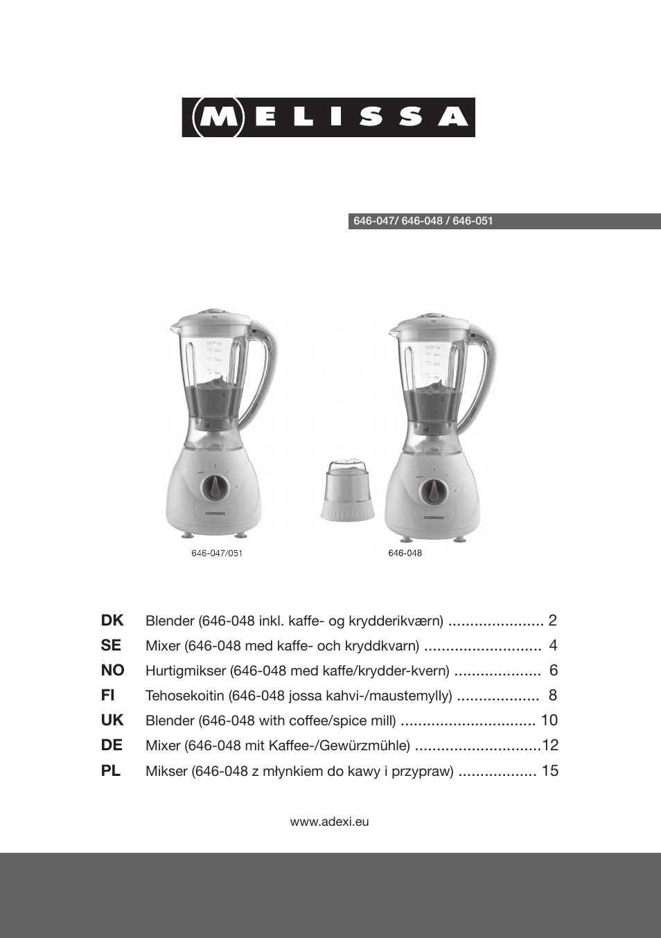 Melissa 646-051 User Manual | 18 pages