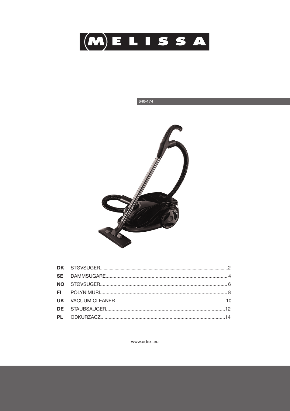 Melissa 640-174 User Manual | 16 pages