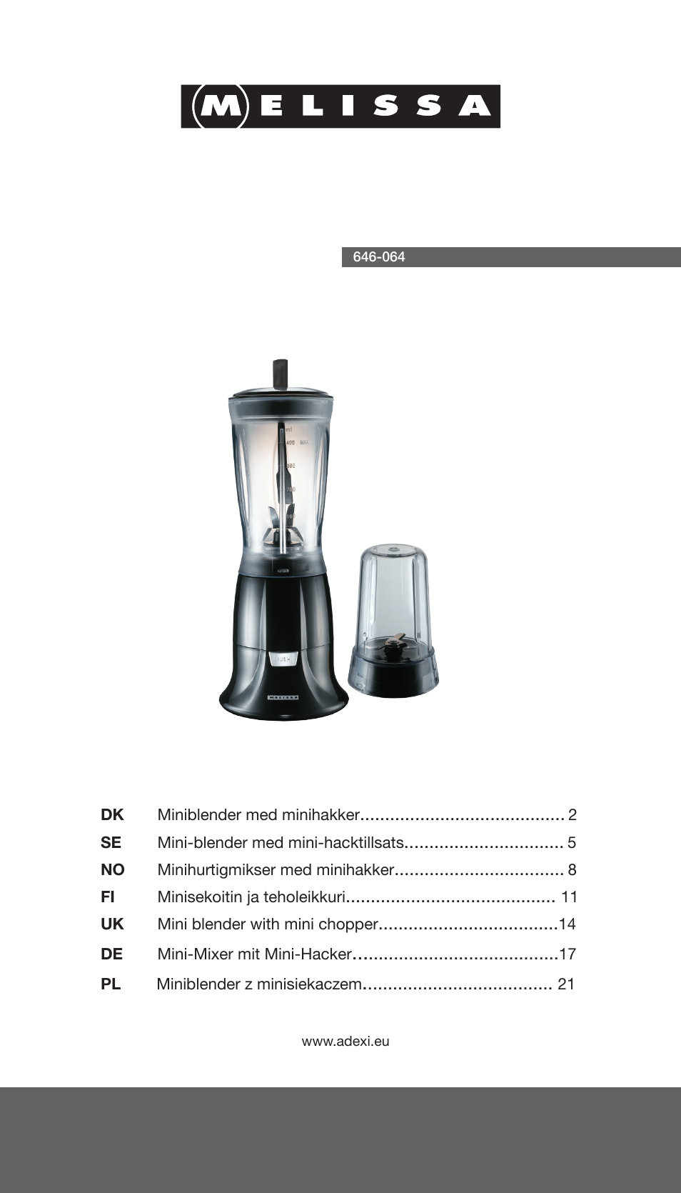 Melissa 646-064 User Manual | 24 pages