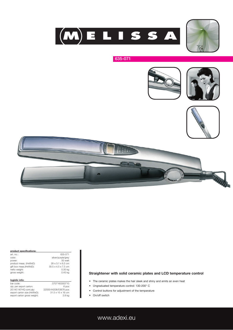 Melissa 635-071 User Manual | 1 page