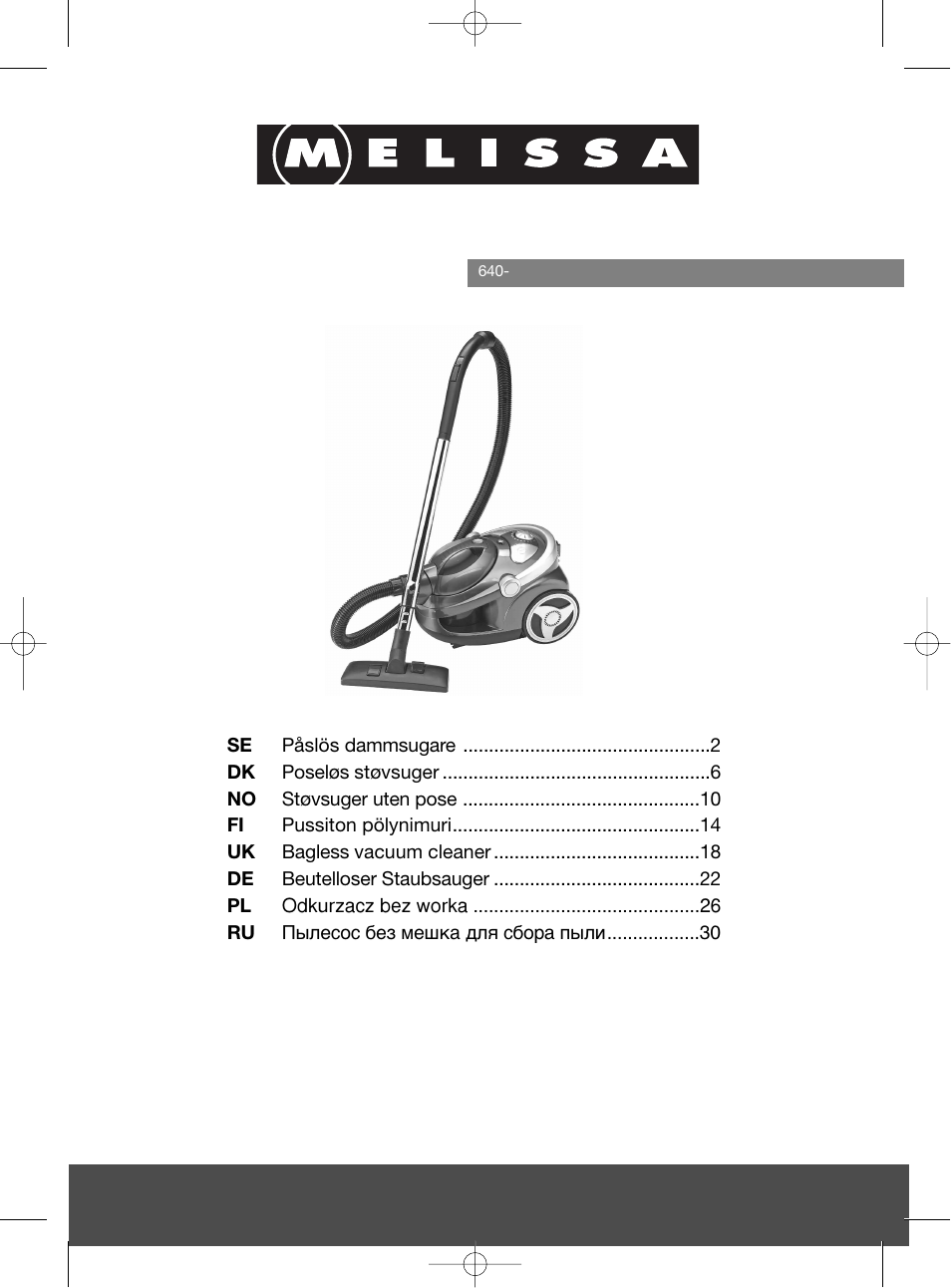 Melissa 640-139 User Manual | 34 pages