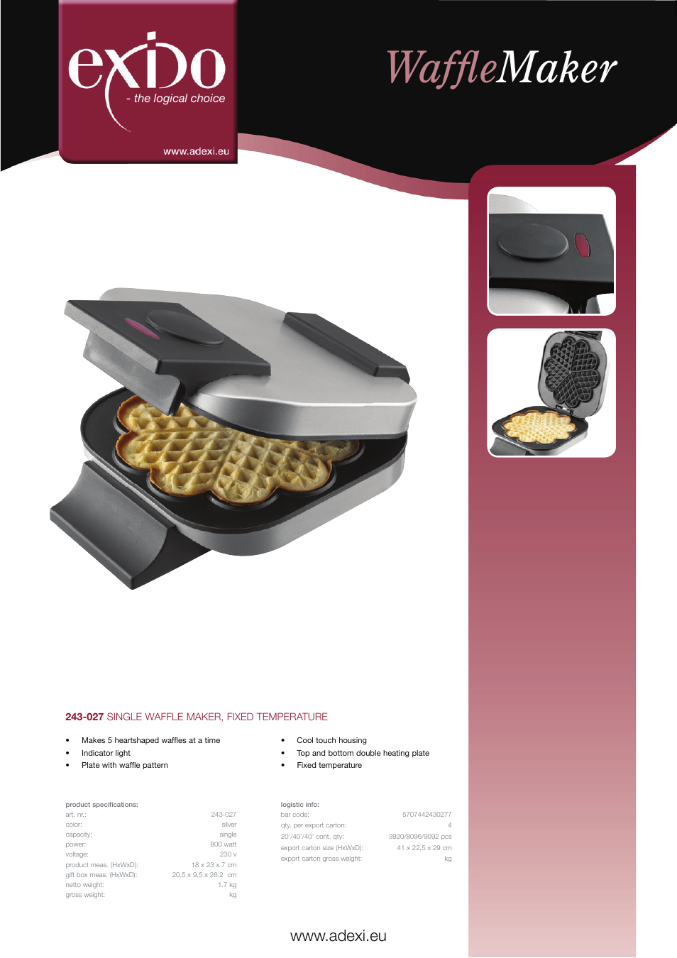 Melissa 243-027 User Manual | 1 page