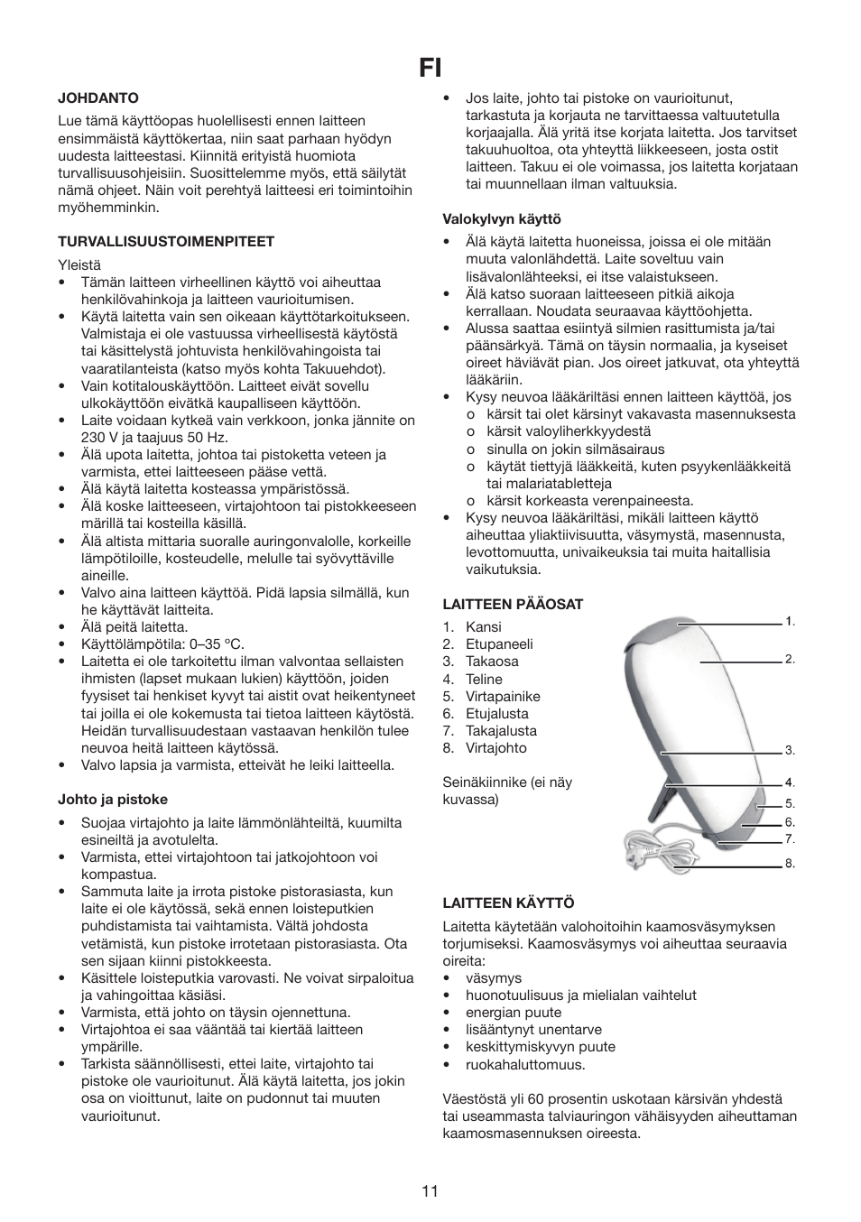 Melissa Daylight Lamp 637-006 User Manual | Page 11 / 25