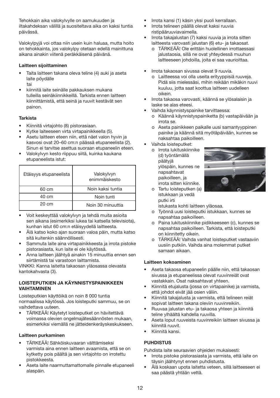 Melissa Daylight Lamp 637-006 User Manual | Page 12 / 25
