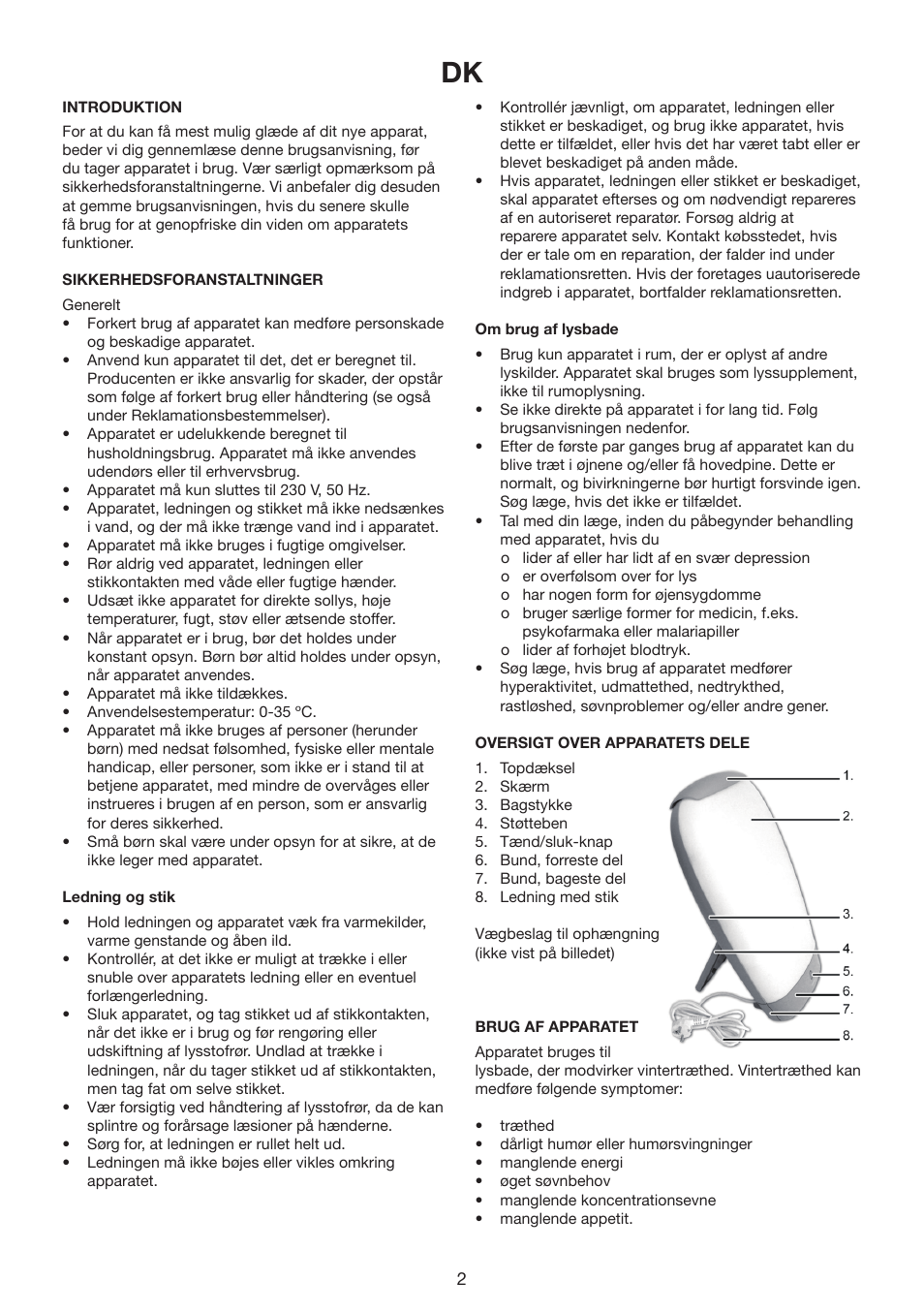 Melissa Daylight Lamp 637-006 User Manual | Page 2 / 25
