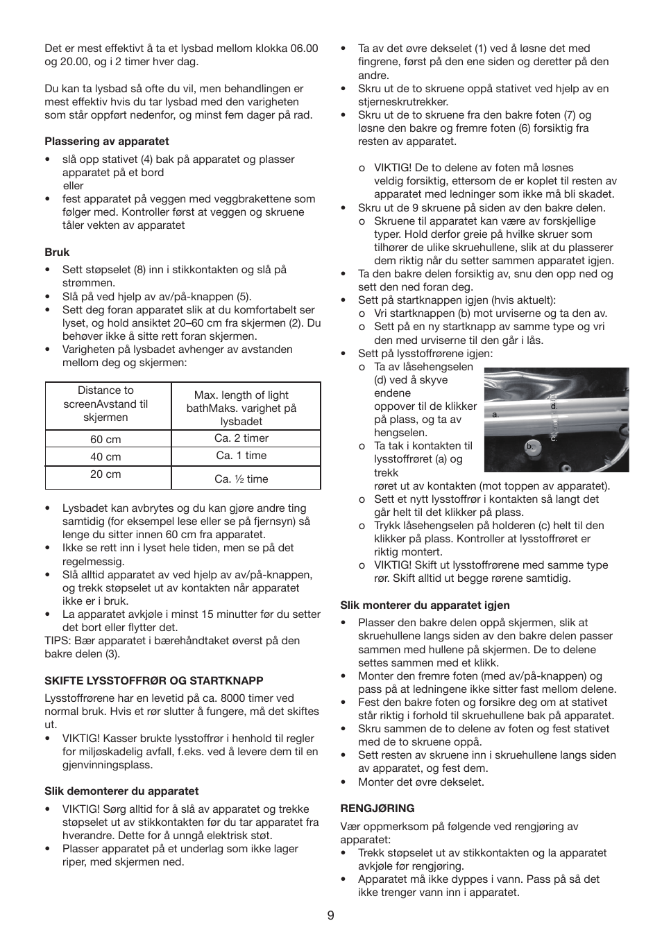 Melissa Daylight Lamp 637-006 User Manual | Page 9 / 25