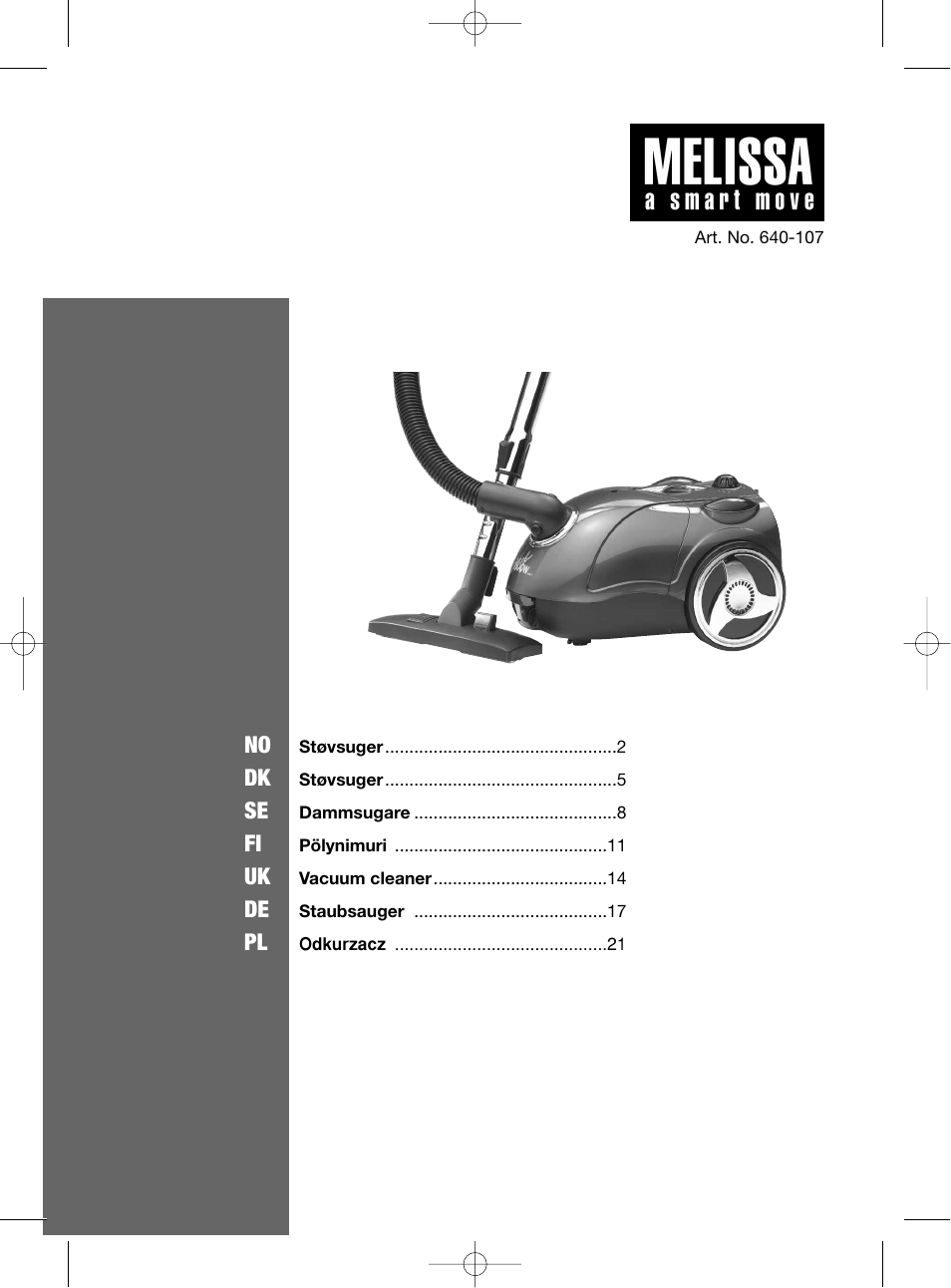 Melissa 640-107 User Manual | 24 pages