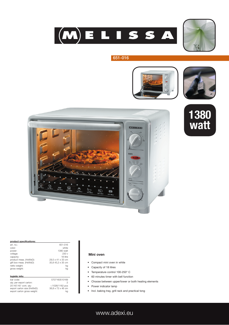 Melissa 651-016 User Manual | 1 page