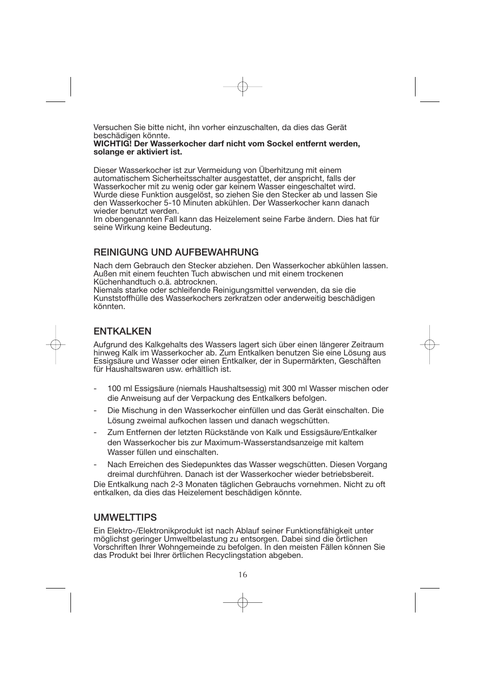 Melissa Cordless Jug Kettle WK-222 User Manual | Page 16 / 29