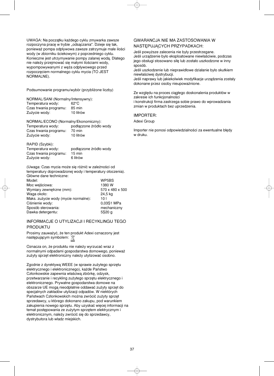 Melissa 758-007 User Manual | Page 37 / 38