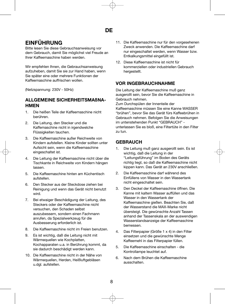 Einführung | Melissa 745-112 User Manual | Page 8 / 14