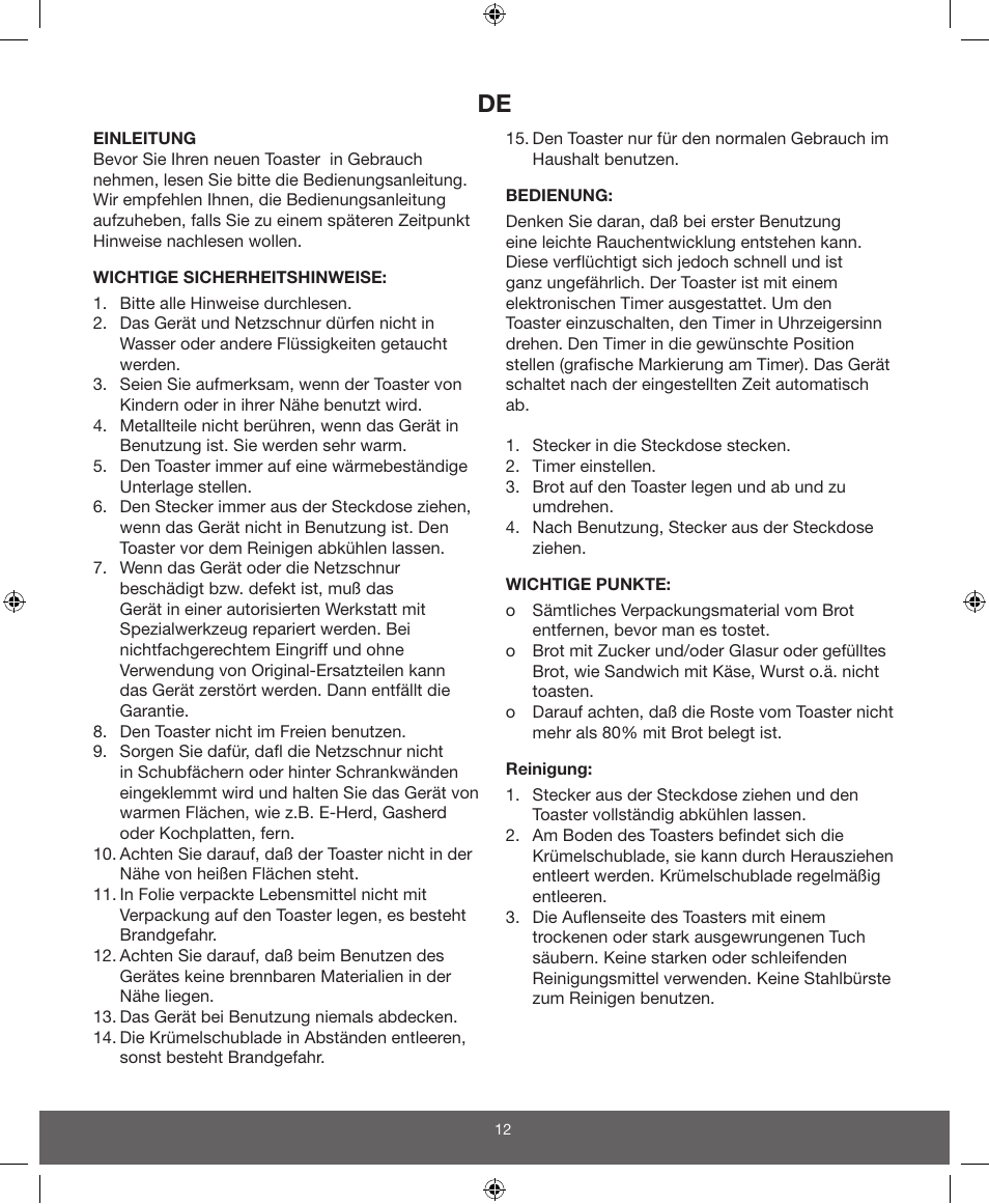 Melissa ide line 743-197 User Manual | Page 12 / 17