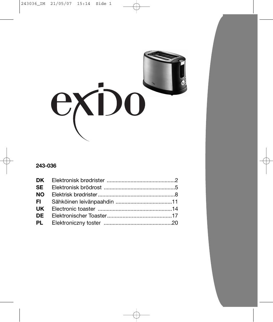 Melissa Exido 243-036 User Manual | 24 pages