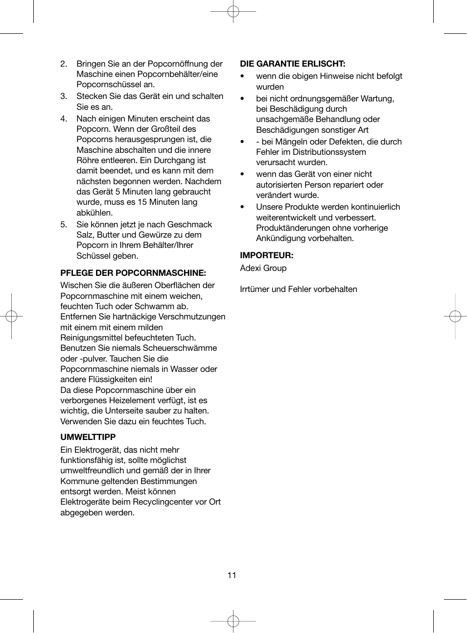 Melissa Popcorn Make 743-038 User Manual | Page 11 / 13