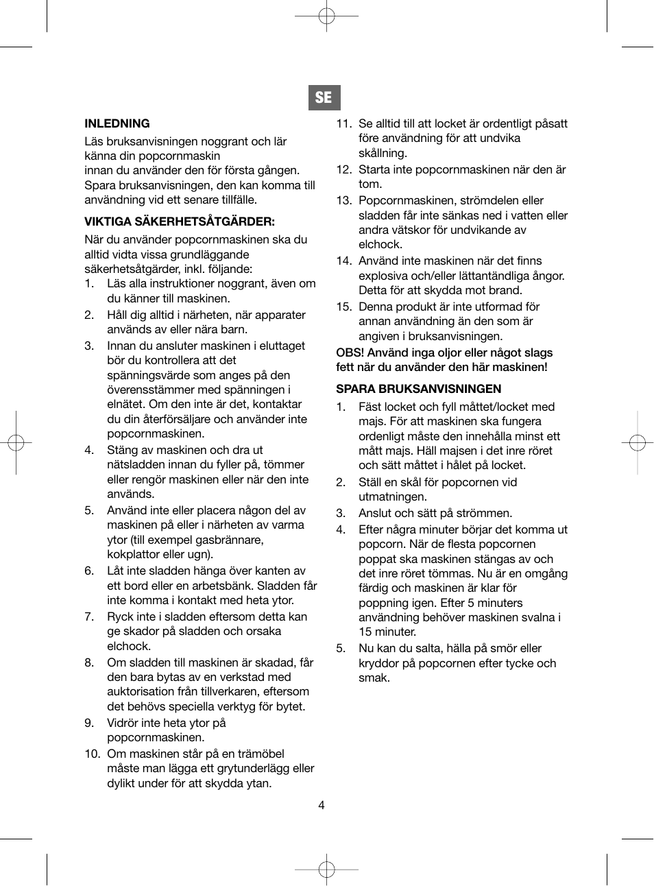 Melissa Popcorn Make 743-038 User Manual | Page 4 / 13