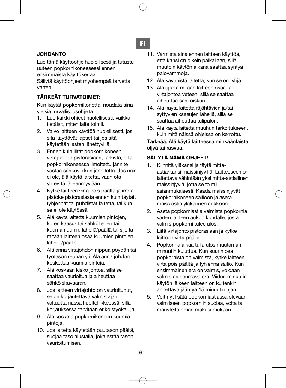 Melissa Popcorn Make 743-038 User Manual | Page 6 / 13