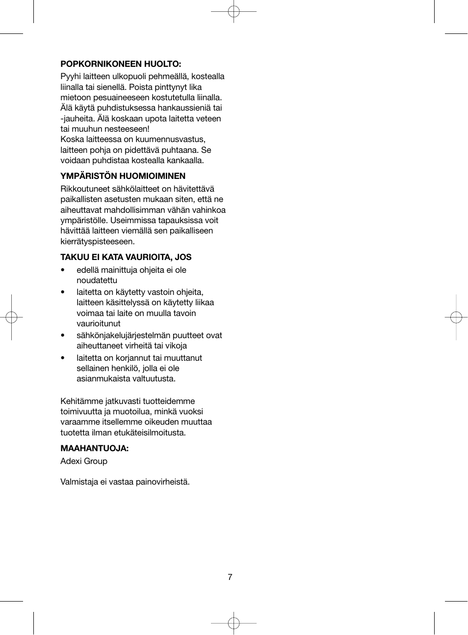 Melissa Popcorn Make 743-038 User Manual | Page 7 / 13