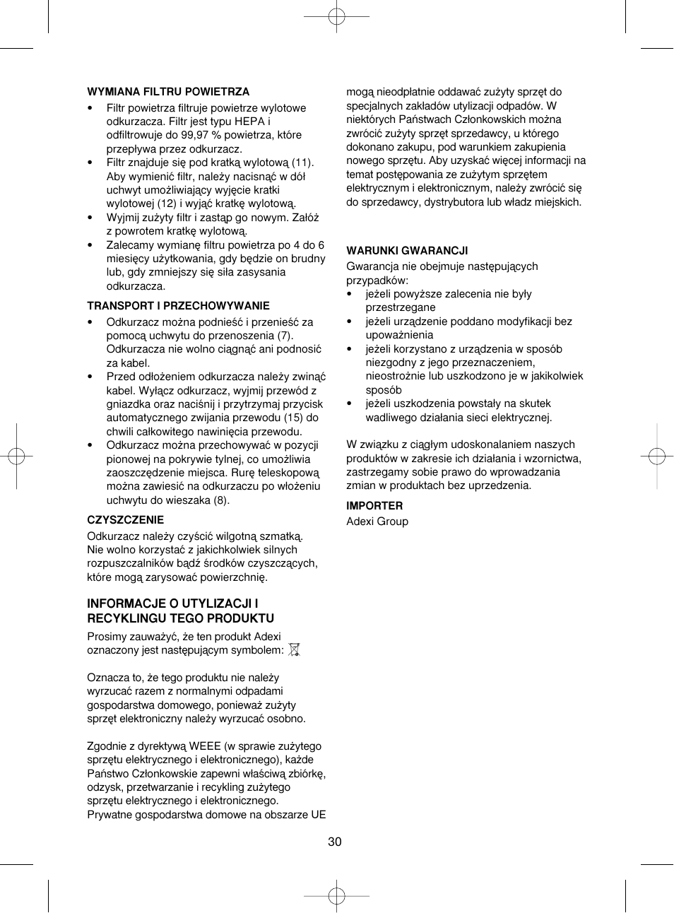 Melissa 240-003 User Manual | Page 30 / 36