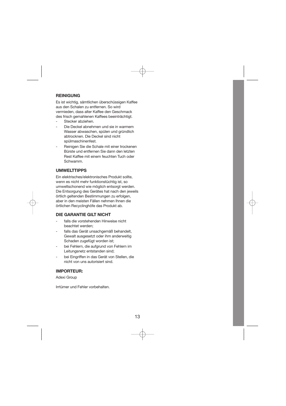 Melissa Coffeegrinder 245-024 User Manual | Page 13 / 17