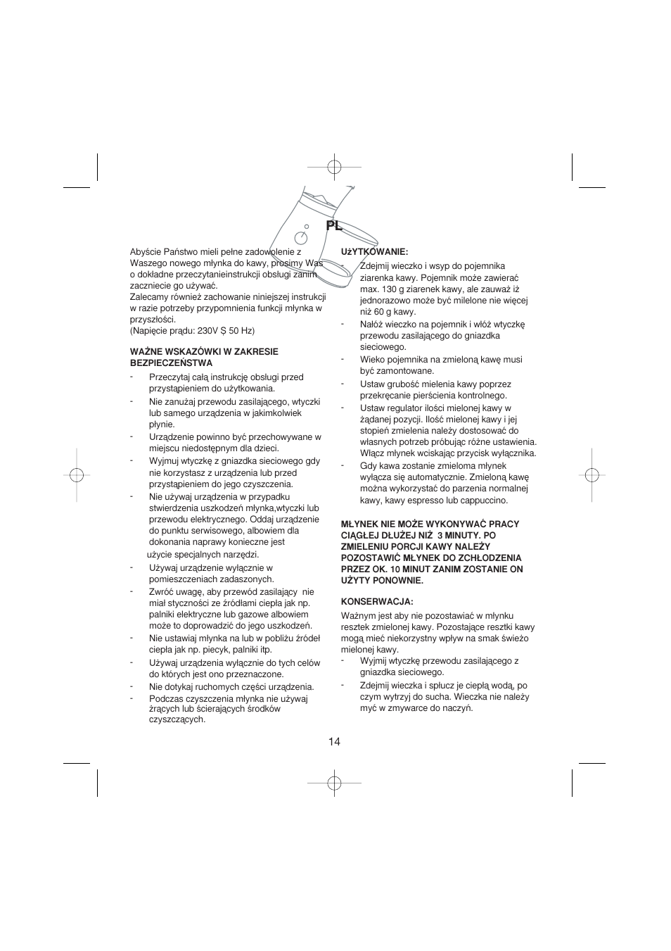 Melissa Coffeegrinder 245-024 User Manual | Page 14 / 17