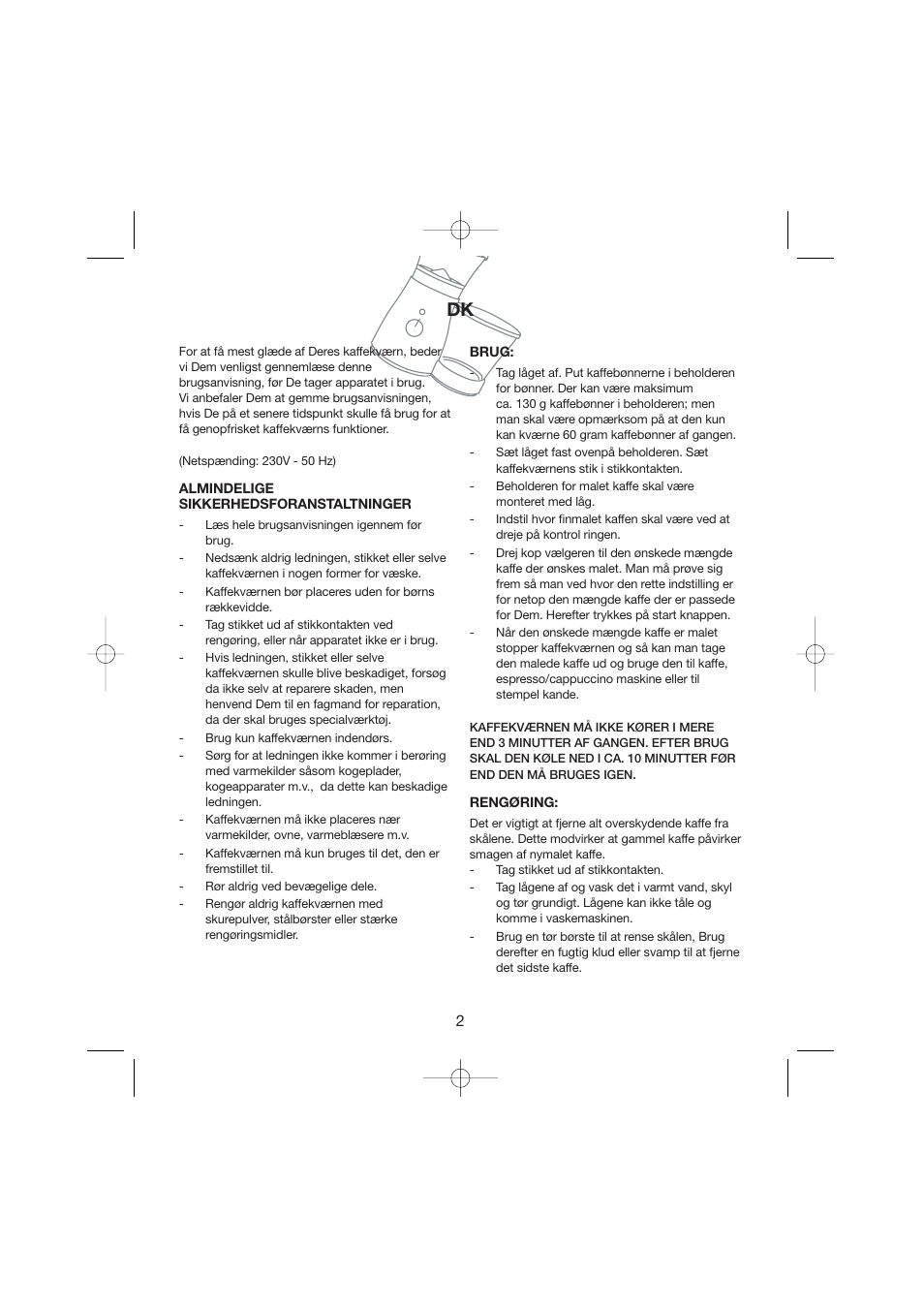 Melissa Coffeegrinder 245-024 User Manual | Page 2 / 17