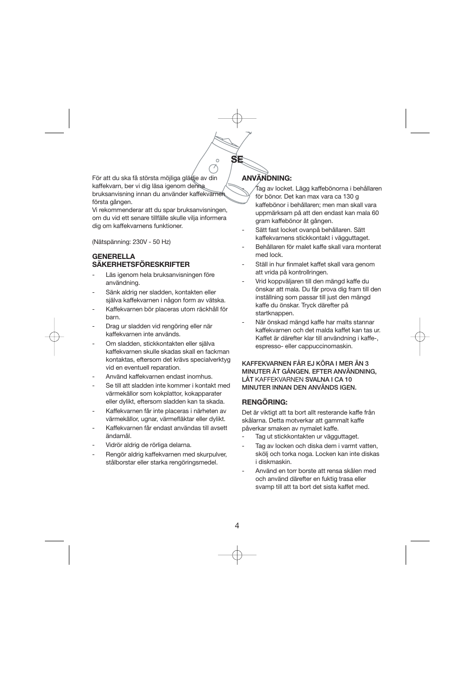 Melissa Coffeegrinder 245-024 User Manual | Page 4 / 17